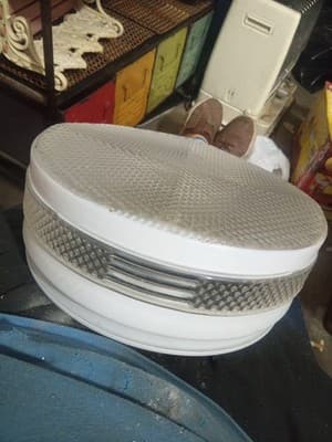 Vintage White Milk Glass Diamond Pattern Dish Container Or Lamp Light Covering. - Image 1