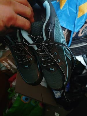 Puma Women's Fuse Motion Steel Toe Safety Work Shoes Black/Blue Size 9.5M - Thumbnail 2