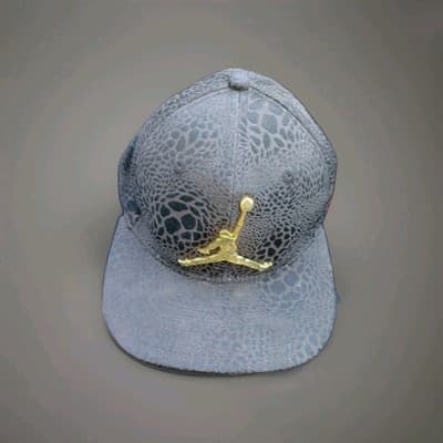 Air Jordan Jumpman Black Snapback Cap Hat Metal Silver Logo - Youth - Thumbnail 2
