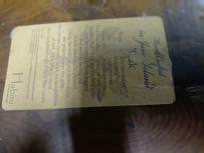 Vintage Teak Root Wood Bowl 12" Capiz Shell Inlay Iridescent Java Handcrafted - Thumbnail 4