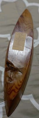 Large 21" Handcrafted Javanese Teak Root "Canoe" Bowl with Natural Bone Inlay – - Thumbnail 4