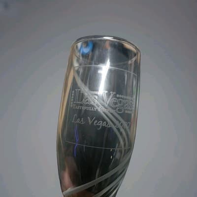 Set of 10 Crystal Champagne Flutes Frosted Swirl Windswept Style Las Vegas 2007 - Thumbnail 5