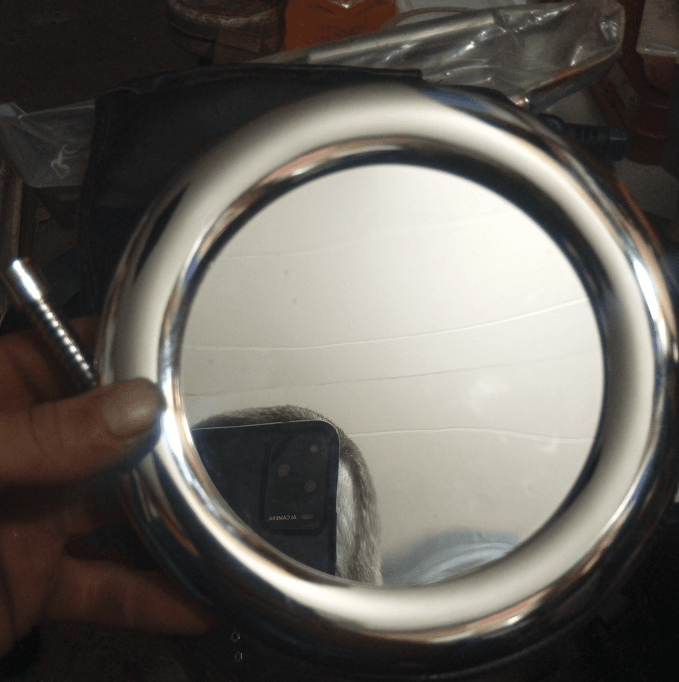 Portable Hanging Vanity Mirror / Faux Leather Case, Regular & Magnifying Side §* - Thumbnail 3