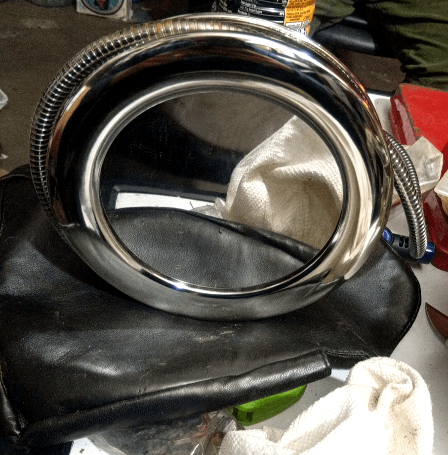 Portable Hanging Vanity Mirror / Faux Leather Case, Regular & Magnifying Side §* - Thumbnail 5