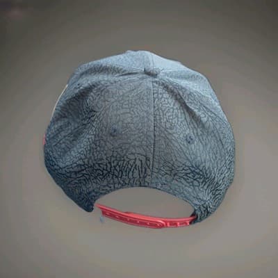 Air Jordan Elephant Print Youth Size Snapback Hat - Black / Red Bill / Metallic - Thumbnail 3