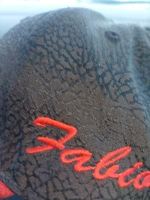 Air Jordan Elephant Print Youth Size Snapback Hat - Black / Red Bill / Metallic - Thumbnail 4