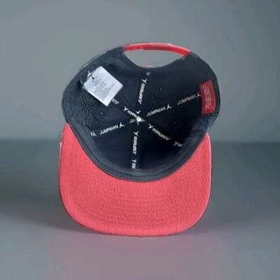 Air Jordan Elephant Print Youth Size Snapback Hat - Black / Red Bill / Metallic - Thumbnail 5