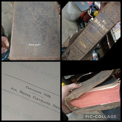 Antique 1899 German Bible Die Heilige Schrift Leather Aug. Becker Cleveland Ohio - Image 1
