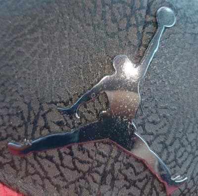 Air Jordan Elephant Print Youth Size Snapback Hat - Black / Red Bill / Metallic - Thumbnail 7