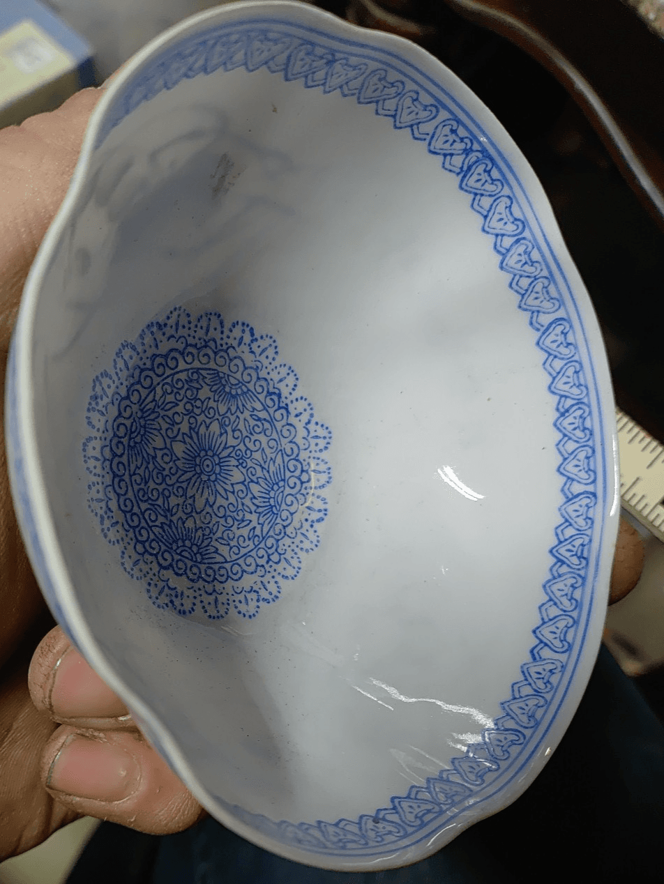 Antique Fine Porcelain Chinese Eggshell Bowl Marked with original box - Thumbnail 3