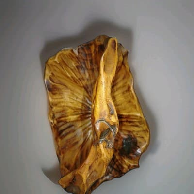 Antique Folk Art Solid One Piece Black Walnut Hand Carved Wood Basket - Thumbnail 6