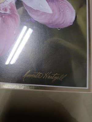 Annette Hartzell Signed Original Watercolor/Print - Showy Lady's Slipper Orchid - Thumbnail 2