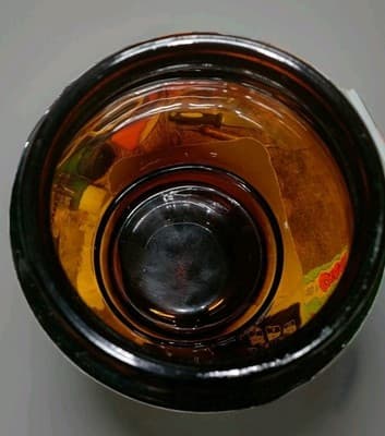 Vintage Siesta Ware "Think Big" Amber Brown Glass Cookie Jar Barrel Mug Wood... - Thumbnail 7