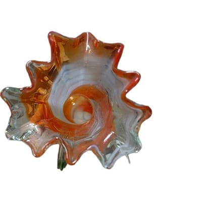 Smith's Old Timer Multicolor Orange Swirl Handblown Glass Pitcher Fort Smith 7" - Thumbnail 4