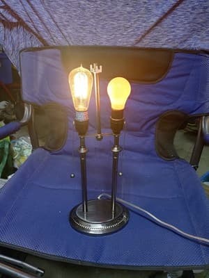 Industrial Steampunk Table Lamp - Dual Socket Pull Chains - Vintage Look -... - Thumbnail 2