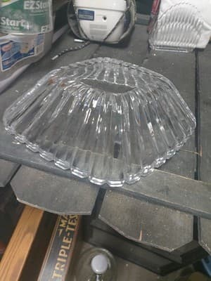 VTG Mikasa Lydia 11" Crystal Bowl Large Centerpiece Tulip Scalloped Ribbed HEAVY - Thumbnail 5