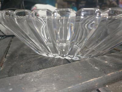 VTG Mikasa Lydia 11" Crystal Bowl Large Centerpiece Tulip Scalloped Ribbed HEAVY - Thumbnail 4