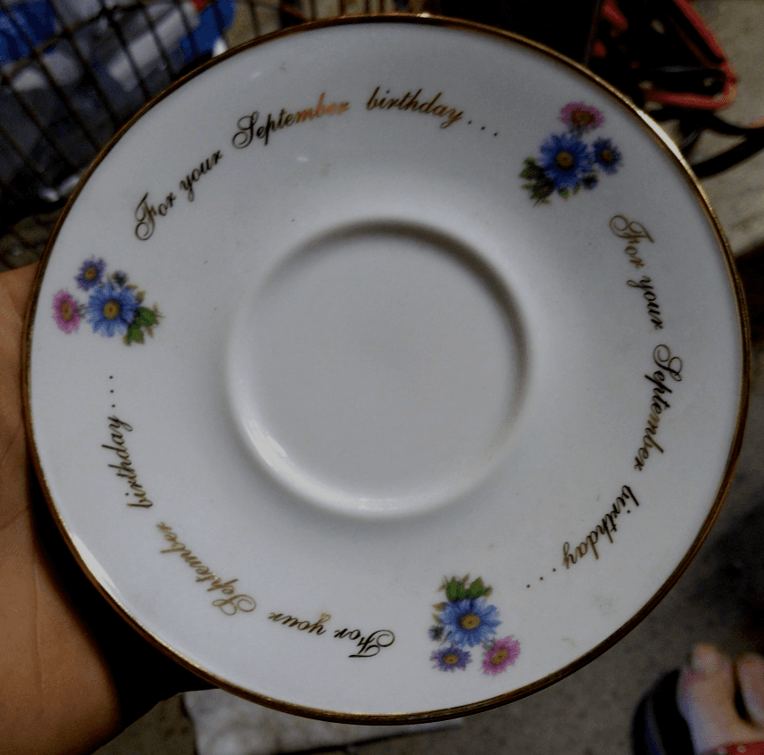 Main Street Studios Birthday Tea Cup And Saucer Seprember - Thumbnail 4