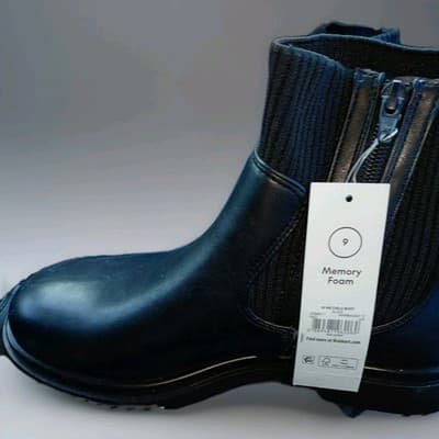 NWT No Boundaries Women's Knit Chelsea Boots Black Memory Foam Size 9 NEW - Thumbnail 4