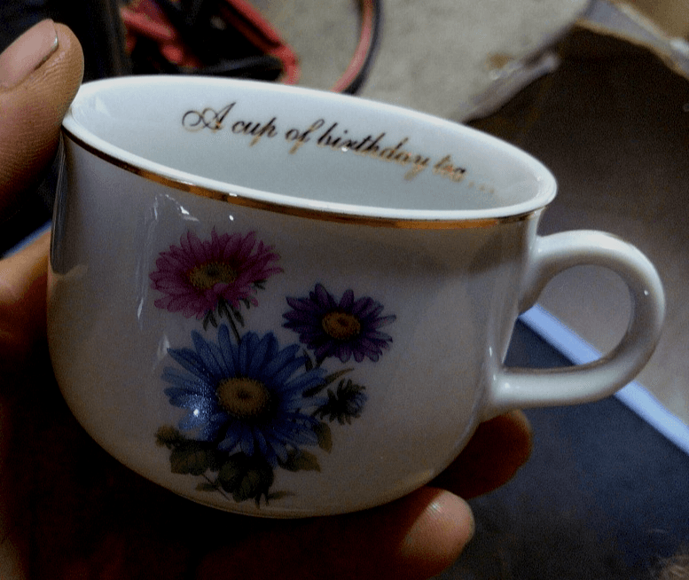 Main Street Studios Birthday Tea Cup And Saucer Seprember - Image 1