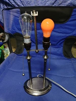 Industrial Steampunk Table Lamp - Dual Socket Pull Chains - Vintage Look -... - Thumbnail 4