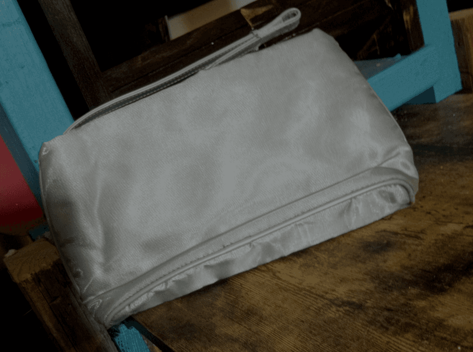 satin purse clutch bag formal personal hand held crosses x's flowers dance wrist - Thumbnail 2