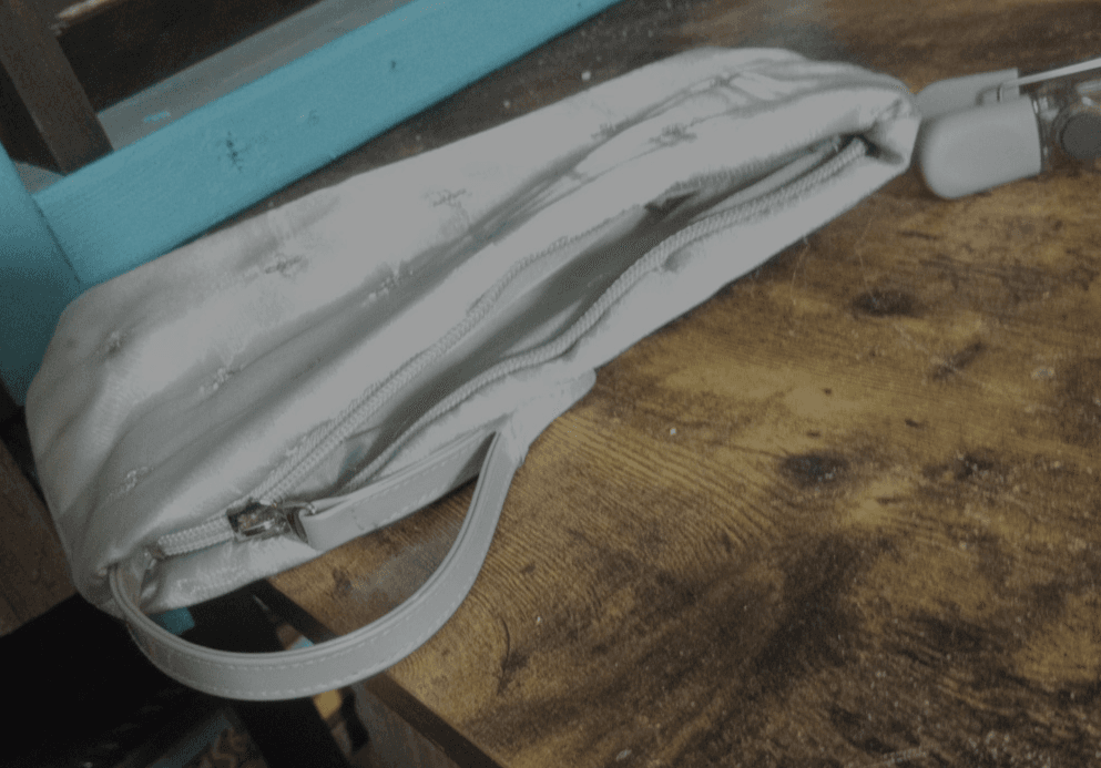 satin purse clutch bag formal personal hand held crosses x's flowers dance wrist - Thumbnail 3