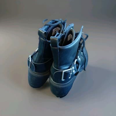 New No Boundaries Women’s Moto Combat Boots - Size 9 - Black Lace-Up Ankle Boots - Thumbnail 4