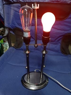 Industrial Steampunk Table Lamp - Dual Socket Pull Chains - Vintage Look -... - Thumbnail 3