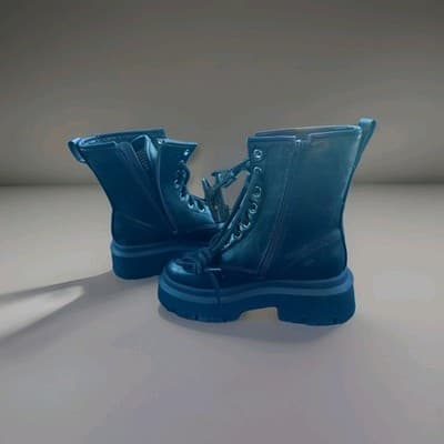 NWT No Boundaries Women’s Lug Sole Combat Boots - Black Platform Lace-Up Size 6 - Thumbnail 6