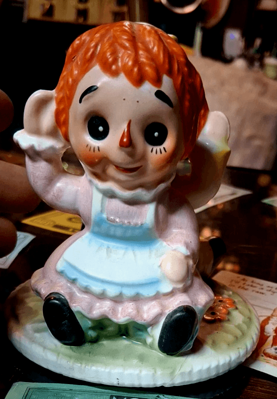 1970s Raggedy Ann and Andy Rotating Music Box. TOP ONLY NO BOX - Thumbnail 2