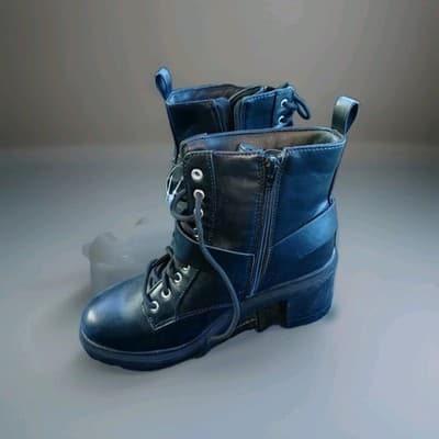 New No Boundaries Women’s Moto Combat Boots - Size 9 - Black Lace-Up Ankle Boots - Thumbnail 6