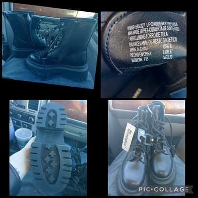 NWT No Boundaries Women’s Lug Sole Combat Boots - Black Platform Lace-Up Size 6 - Image 1