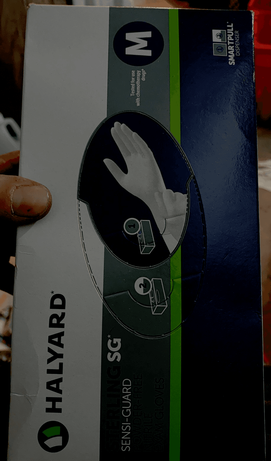 Halyard 41659 Sterling SG PowderFree Nitrile Exam Gloves Med Exp 4/25 250 1 Box - Image 1