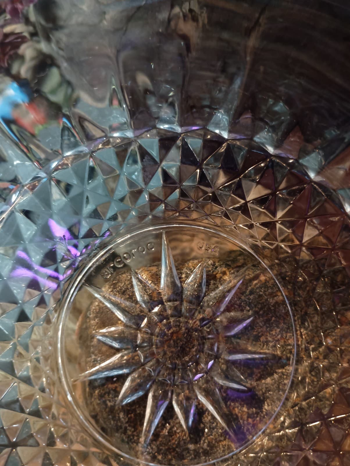 Vintage Glass Arcoroc USA 5" Desert Bowls with Starburst Pattern. Set of 4. § - Thumbnail 3