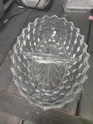 Vintage Fostoria American Clear Glass Divided 10" Relish Dish - Excellent... - Image 1