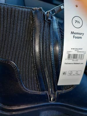 NWT No Boundaries Women's Knit Chelsea Boots Black Memory Foam Size 7.5 NEW - Thumbnail 5