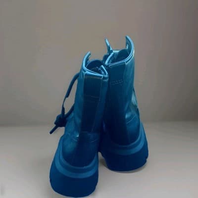 NWT No Boundaries Women’s Lug Sole Combat Boots - Black Platform Lace-Up Size 6 - Thumbnail 4