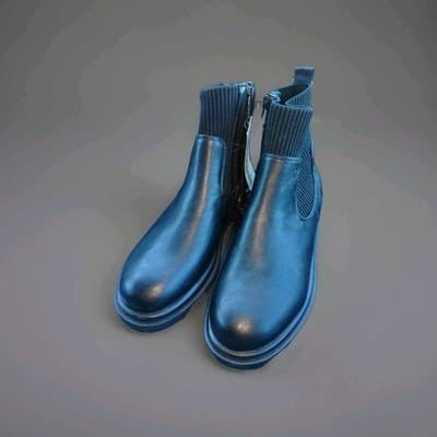 NWT No Boundaries Women's Knit Chelsea Boots Black Memory Foam Size 7.5 NEW - Thumbnail 2