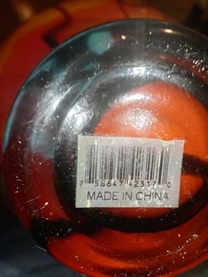 Modern Yellow Art Glass Vase Amber Swirl Cased White Interior Hand Blown Style - Thumbnail 9