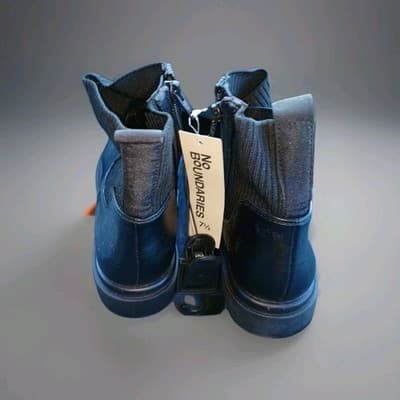 NWT No Boundaries Women's Knit Chelsea Boots Black Memory Foam Size 7.5 NEW - Thumbnail 7