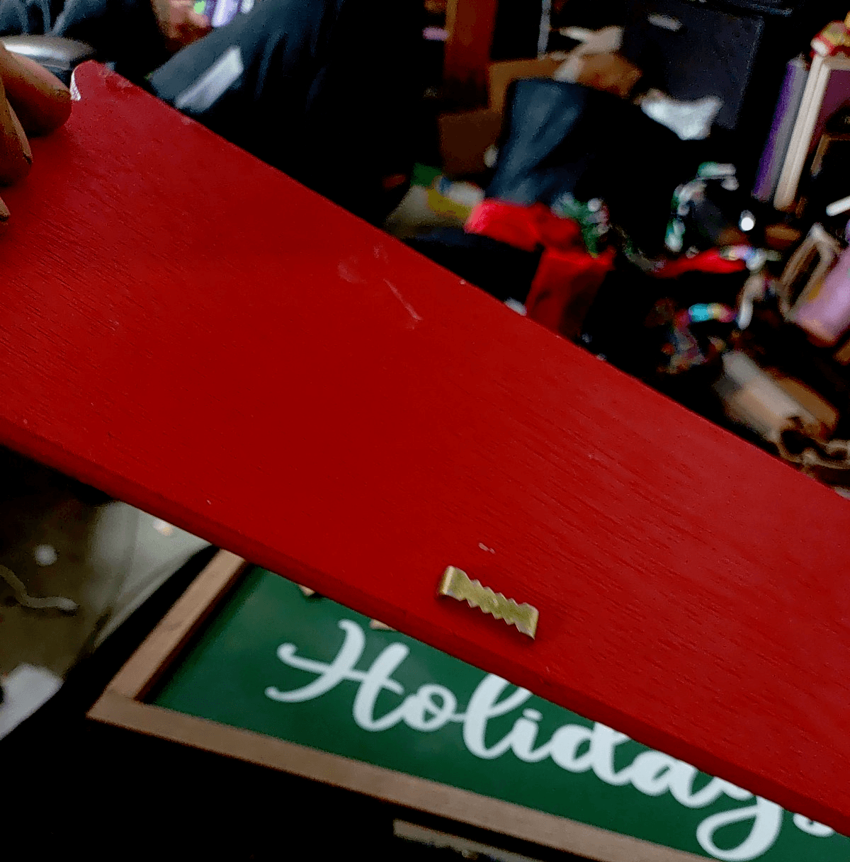 Lot of 2 Holiday Wall Decor Signs: /Happy Holidays \Mistletoe & Holly - Thumbnail 3