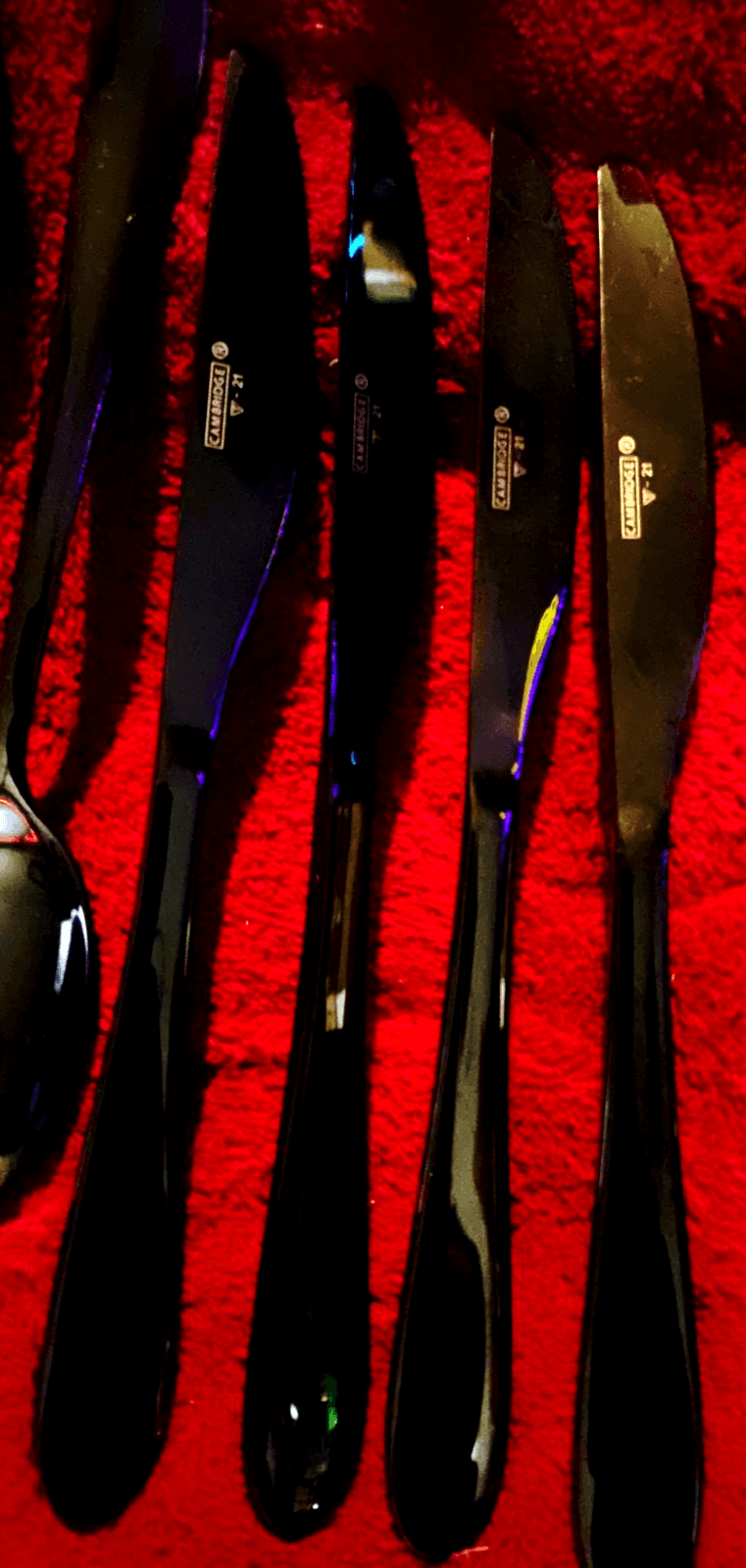 19 Piece Cambridge, Delia Black Satin Chromium Silverware Set - Thumbnail 3