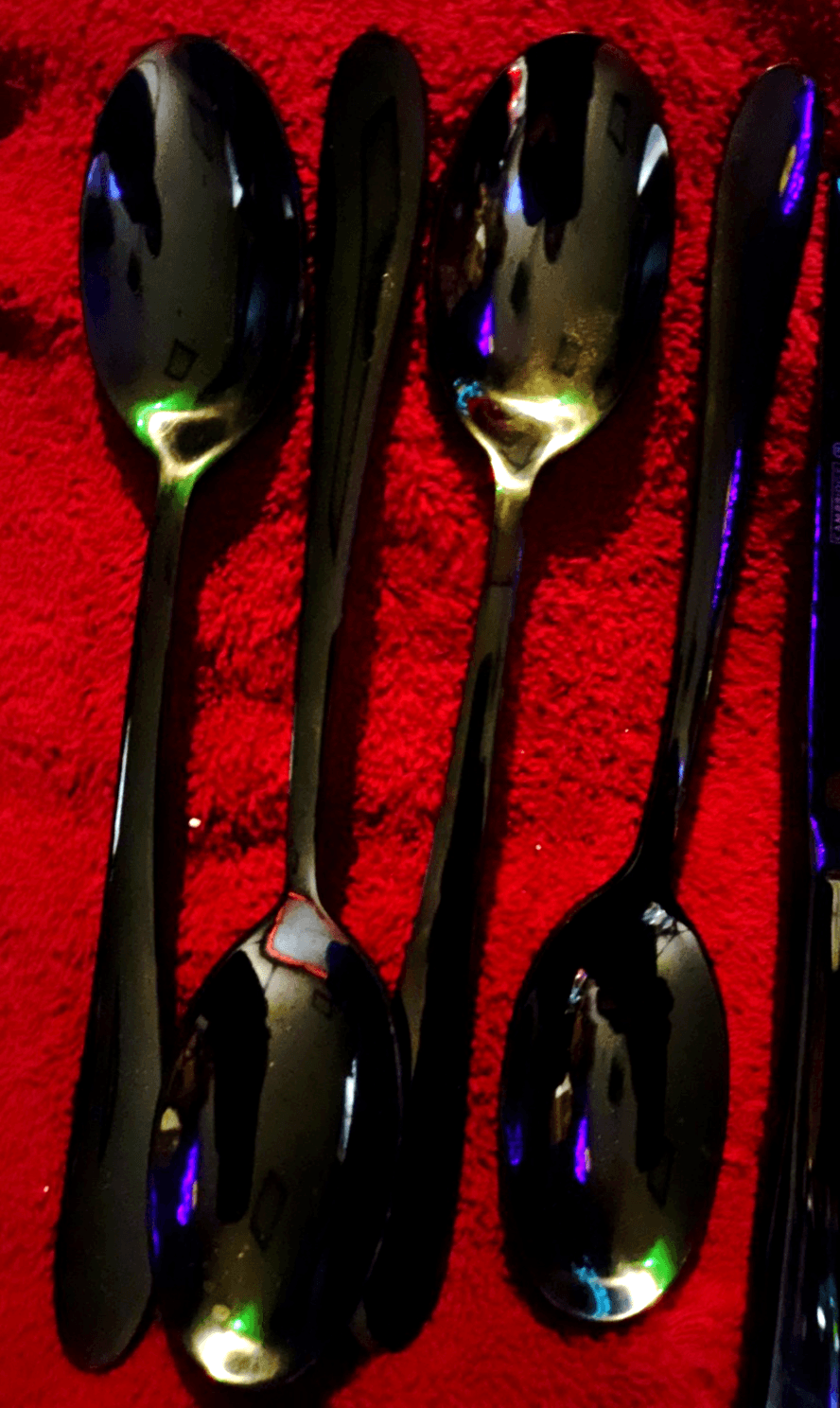 19 Piece Cambridge, Delia Black Satin Chromium Silverware Set - Thumbnail 2