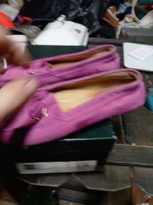 Ralph Lauren Carley Women’s 5B Purple Suede Driving Loafers Gold RL Logo - Thumbnail 2