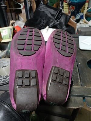 Ralph Lauren Carley Women’s 5B Purple Suede Driving Loafers Gold RL Logo - Thumbnail 5