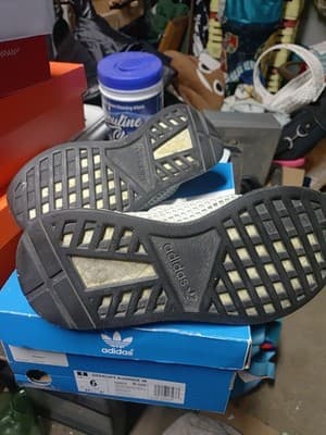 Adidas Womens Deerupt Runner Running Shoes Blue CQ2911 Low Top Lace Up Mesh 6 - Thumbnail 5