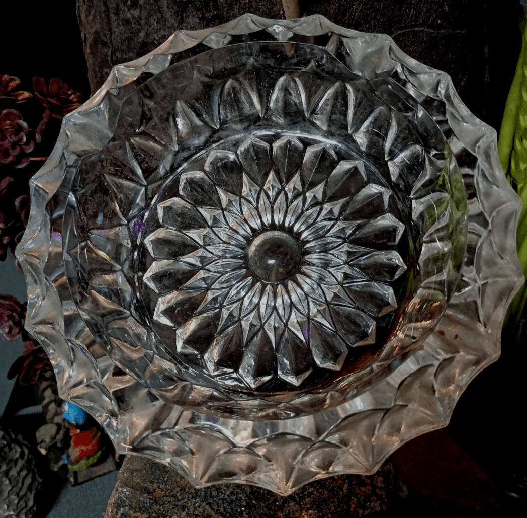 Vintage Heavy Lead Crystal 6" Ashtray. - Thumbnail 2