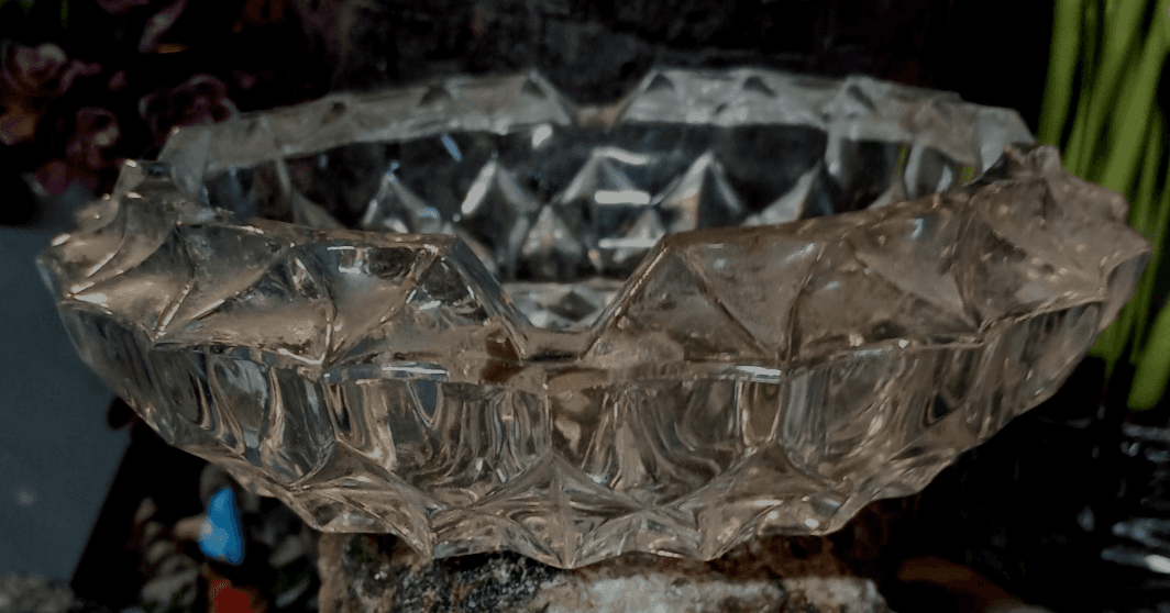 Vintage Heavy Lead Crystal 6" Ashtray. - Image 1