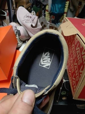 Vans Old Skool Khaki Tan Navy Blue Skate Shoes Men’s 8 Women’s 9.5 OrthoLite - Thumbnail 5